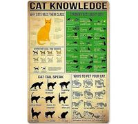 peiyeety Cat Knowledge Metal Why Cats Needs Their Class Exquisite Art Wallart Prints Metal Iron Placca Men's Cave School Garage Office Bar Coffee Shop Toilet Retro Funny Gift Tin Sign 8x12 Inch