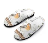 peiyeety Ciabatte da casa Robin Bird On Woods per donna, in caldo pile, per interni ed esterni.42-43