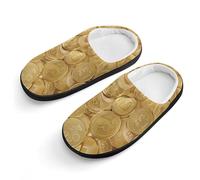peiyeety Ciabatte in cotone con monete d'oro, antiscivolo, per interni ed esterni