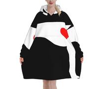 peiyeety Coperta con cappuccio a forma di cuore per cani levrieri, per donne e uomini, coperta con cappuccio oversize indossabile per adulti, morbida e calda