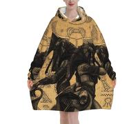 peiyeety Coperta con cappuccio Anu giziana per donne e uomini, coperta con cappuccio oversize indossabile per adulti, morbida e calda