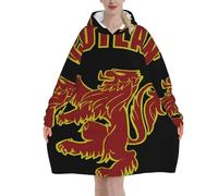 peiyeety Coperta con cappuccio scozzese con leone rampante per donne e uomini. Coperta con cappuccio oversize indossabile per adulti, morbida e calda.