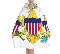 peiyeety Coperta con cappuccio Virgin Islands Us per donne e uomini, coperta con cappuccio oversize indossabile per adulti, morbida e calda