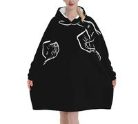 peiyeety Coperte con cappuccio dell'amicizia tra cani e uomini per donne e uomini, coperte con cappuccio oversize indossabili per adulti, morbide e calde