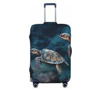 peiyeety Coprivaligia da viaggio a forma di tartaruga che nuota nel mare, coprivaligia in spandex lavabile, elastico alla moda, antigraffio, adatto per valigie da 18 a 32 pollici.