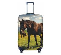 peiyeety Coprivaligia da viaggio con cavalli selvaggi al pascolo, coprivaligia in spandex, lavabile, elastico, antigraffio, adatto per valigie da 18 a 32 pollici