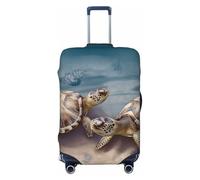 peiyeety Coprivaligia da viaggio con due tartarughe e gusci, coprivaligia in spandex lavabile, elastico alla moda, antigraffio, adatto per valigie da 18 a 32 pollici