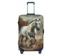 peiyeety Coprivaligia da viaggio con motivo a cavallo che corre in un campo, in spandex, lavabile, elastico, antigraffio, adatto per valigie da 18 a 32 pollici