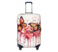 peiyeety Coprivaligia da viaggio con motivo a farfalla, effetto gocciolamento, in spandex, lavabile, elastico, antigraffio, adatto per valigie da 18 a 32 pollici
