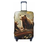 peiyeety Coprivaligia da viaggio con simpatici orsetti che giocano sull'albero, coprivaligia in spandex lavabile, elastico alla moda, antigraffio, adatto per valigie da 18 a 32 pollici