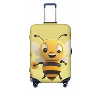 peiyeety Coprivaligia da viaggio Happy Bee, coprivaligia in spandex, lavabile, alla moda, elastico, antigraffio, adatto per valigie da 18 a 32 pollici.