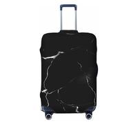 peiyeety Coprivaligia da viaggio in spandex effetto marmo nero, lavabile, elastico, antigraffio, adatto per valigie da 18 a 32 pollici