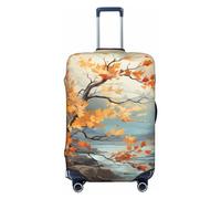 peiyeety Coprivaligia elastico lavabile, antipolvere, con rami personalizzati nel vento autunnale, coprivaligia da viaggio per 18-32 pollici, piccolo, nero