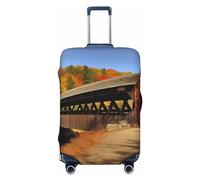 peiyeety Coprivaligia elastico lavabile, protezione antipolvere per valigia, personalizzato Albany Covered Bridge, coprivaligia da viaggio per 18-32 pollici