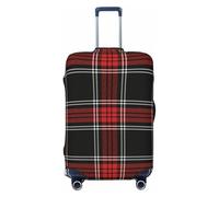 peiyeety Coprivaligia Scotti, coprivaligia lavabile, coprivaligia elastico da viaggio, piccolo, con motivo tartan scozzese a quadri, nei colori natalizi, rosso, nero e bianco.