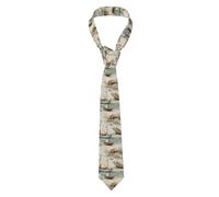 peiyeety Cravatta da uomo classica con conchiglie e barche nautiche, resistente alle pieghe, liscia come la seta, con fermaglio antiscivolo, ideale per affari, feste e come regalo.