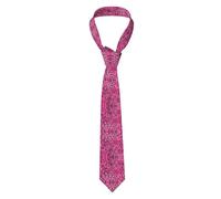 peiyeety Cravatta da uomo con stampe zebra, tigre, leopardo e rosa - Elegante e resistente cravatta in poliestere per lavoro, vita quotidiana e occasioni speciali, nera, taglia unica
