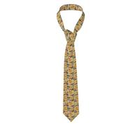 peiyeety Cravatta da uomo con teschi e crisantemi, modello classico, antipiega, liscia come la seta, con fermaglio antiscivolo, ideale per lavoro, feste e come regalo.