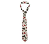 peiyeety Cravatta da uomo Skull Rose Crow 6, classica, antipiega, liscia come la seta, con fermaglio antiscivolo, ideale per affari, feste e come regalo.