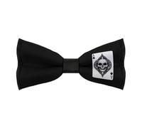 peiyeety Cravatte a farfalla da uomo con teschio e picche, pre-annodate, classiche, con clip, tinta unita, per matrimoni, feste e balli di fine anno