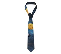 peiyeety Cravatte da uomo con stampa dell'immagine della Via Lattea, stile business casual, vintage, floreali, eleganti, versatili, sottili e moderne.