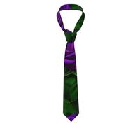 peiyeety Cravatte da uomo con stampa floreale di rose viola, stile business casual, vintage, floreali, eleganti, versatili, sottili e moderne.