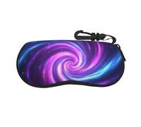 peiyeety Custodia per occhiali portatile con luminoso rosa, blu, viola e neon, borsa per occhiali da sole luminosa.
