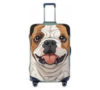 peiyeety Divertente Bulldog Inglese Viaggio Bagaglio Elastico Lavabile Valigia Copertura Protettiva Moda Elastico Bagaglio Antipolvere Manica Adatto 18-32 pollici, Nero, M