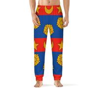peiyeety Drapeau Ville Ca Longueuil Québec Pantaloni da pigiama da uomo Pantaloni da notte morbidi e comodi Indumenti da notte