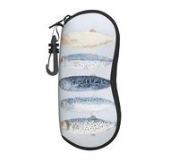 peiyeety Elegante custodia portatile per occhiali a tema oceano Sardines, borsa leggera per occhiali da sole, custodia per occhiali da vista