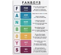 peiyeety Fanboys Congiunzioni Poster Grammatica Inglese Aula Poster Educativo per la Stanza Estetica Meatl Targa in Latta Arte Murale 8x12 pollici