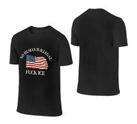 peiyeety FCK Ice No Human Is Illegal, Maglietta Girocollo a Maniche Corte in Cotone per Uomo e Donna, protesta Contro Gli attivisti dell'immigrazione