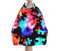 peiyeety Felpa con cappuccio con schizzi di per donne e uomini sulla consapevolezza dell'autismo. Felpa con cappuccio oversize indossabile per adulti, morbida e calda.