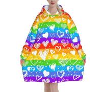 peiyeety Felpa con cappuccio Rainbow Gay Pride-1 per donne e uomini, felpa con cappuccio oversize indossabile per adulti, morbida e calda