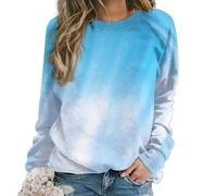 peiyeety Felpa Girocollo da Donna Blue con Maniche Lunghe Raglan, Lovely Dream, Casual, vestibilità Comoda, Blu