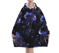 peiyeety Felpe con cappuccio a forma di medusa che si illuminano al buio per donne e uomini. Felpe con cappuccio oversize indossabili per adulti, morbide e calde.
