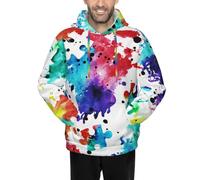 peiyeety Felpe con Cappuccio Casual da Uomo con Coulisse e Colletto con Stampa 3D, Camicie Casual a Maniche Lunghe, per la consapevolezza dell'autismo