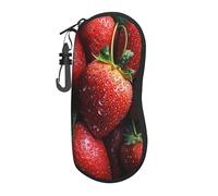 peiyeety Frutta fresca Fragole Custodia portatile per occhiali Borsa leggera per occhiali da sole Custodia per occhiali