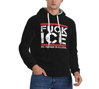 peiyeety Fuck Ice No Human Is Illega Felpa a Maniche Lunghe per Uomo e Donna