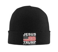 peiyeety Gesù è Il Mio Salvatore Trump è Il Mio Presidente Regali Berretti Slouchy Cappelli Berretto Invernale Lavorato a Maglia Berretto Morbido e Caldo Nero