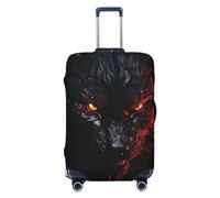 peiyeety Grande nero con occhi rossi, coprivaligia elastico lavabile, coprivaligia alla moda, elastico, antipolvere, adatto per 18-32 pollici, nero, piccolo