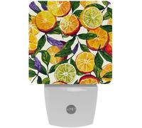 peiyeety Graziosa luce notturna a LED con motivo a limone, sensore automatico, dal tramonto all'alba, decorativa per camera da letto, bagno, cucina, corridoio, scale, corridoio.