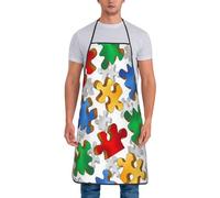 peiyeety Grembiule da cucina con puzzle sull'autismo, e l'effetto impermeabile durevole lo rendono unisex molto popolare