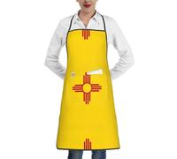 peiyeety Grembiule da cucina stampato con bandiera del New Mexico, unisex per lavori domestici, supermercati, hotel, barbecue, grembiule per la pulizia della casa da 28,3 * 20,4 pollici
