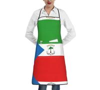 peiyeety Grembiule da cucina stampato con la bandiera della Guinea Equatoriale, unisex per lavori domestici, supermercato, hotel, barbecue, grembiule per la pulizia della casa da 28,3 * 20,4 pollici