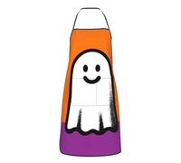 peiyeety Grembiule minimalista con fantasmino sorridente per uomo e donna, grembiule da chef da cucina con tasche