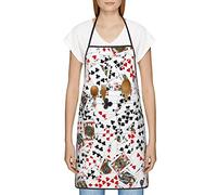 peiyeety Grembiuli da cucina Lacci in vita regolabili Giocando a carte da poker Bavaglini da cucina con carte da gioco con 2 tasche per unisex