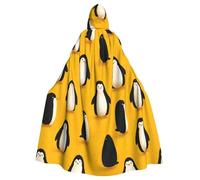 peiyeety Il grazioso mantello con cappuccio per adulti di Halloween con stampa a forma di pinguino è un mantello super grande, comodo e resistente