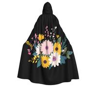 peiyeety Il mantello con cappuccio per adulti Scattered Bouquets Prints Halloween è un mantello super grande, comodo e resistente progettato per gli adulti