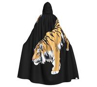 peiyeety Il mantello con cappuccio per adulti stampato con farfalle e tigri è un poncho con cappuccio di Halloween super grande, comodo e resistente